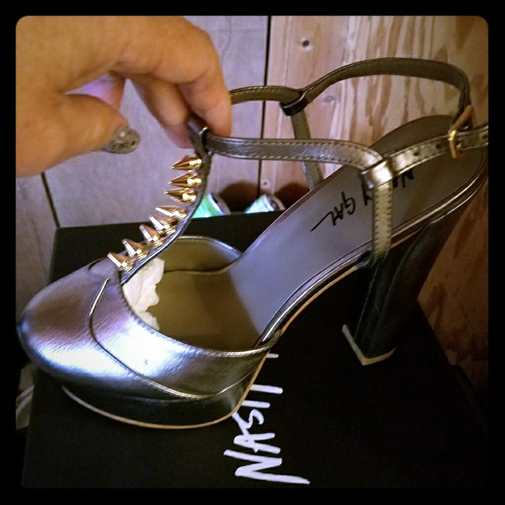 Nasty Gal pewter platforms.